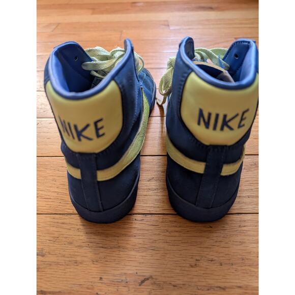 NIKE Vintage Blazer High Top Sneakers Navy Yellow Men's 10.5 Classic Retro - Picture 6 of 11